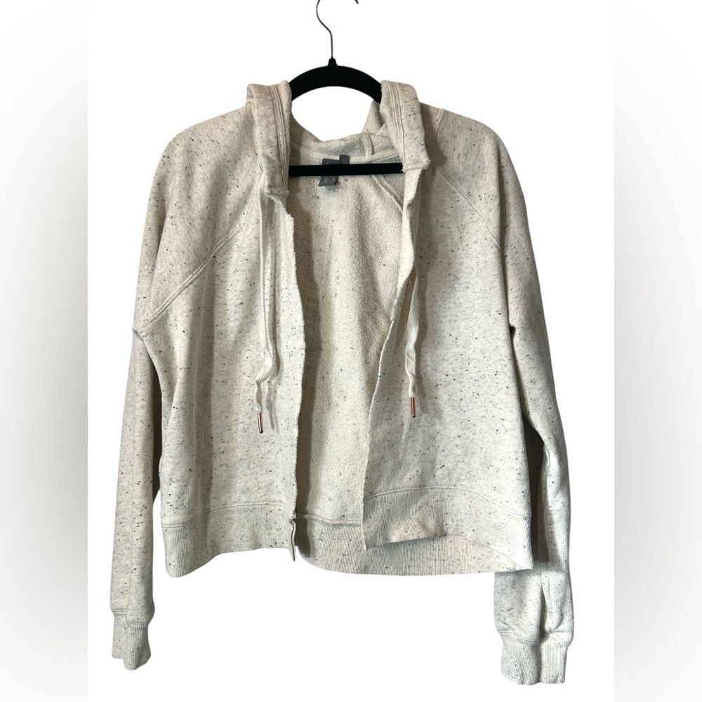 Sweaty Betty Cream Speckled Open Hoodie Size M Athleisure Gym